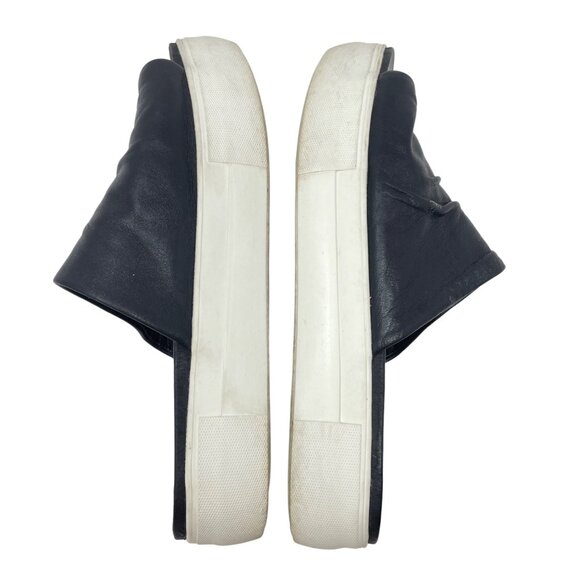 J/Slides Platform Leather Slide Size 6.5 Black Slip-on Thick Rubber Sole - Picture 4 of 8